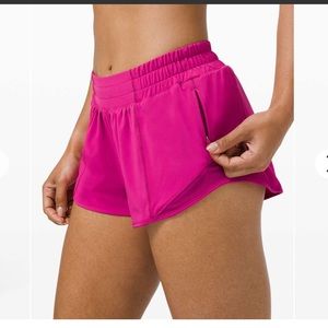 Ripened raspberry Lululemon hotty hot shorts